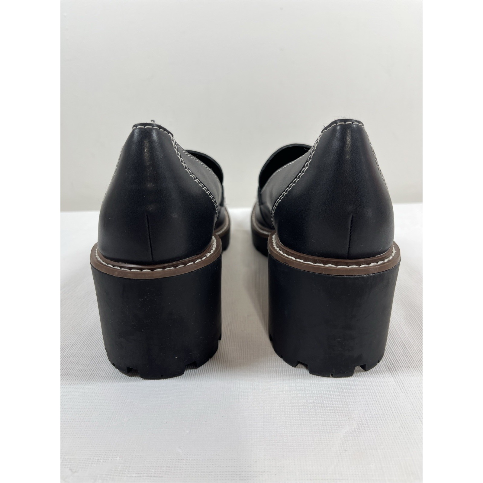 Blondo Dulce Womens 8.5m Waterproof Loafers Black Leather Chunky Platform Y2k — image 5 of 8